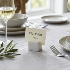 White Marble Sign Holder 3 x 2,5 x 2,5 cm